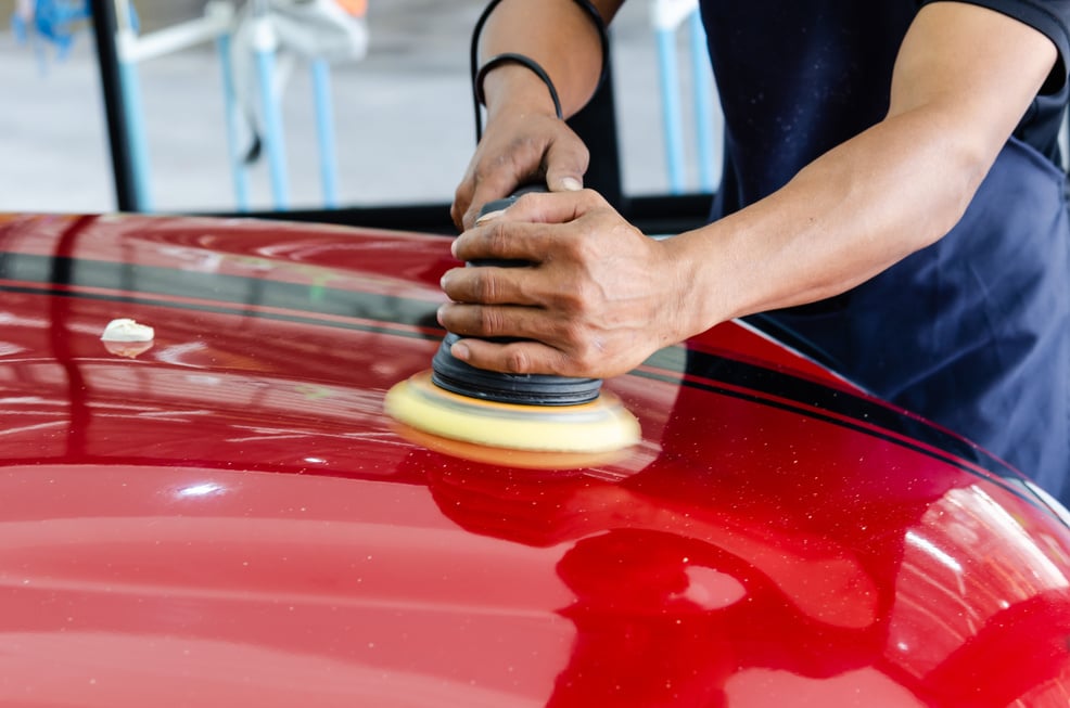 Person Polishing Car 